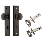 Paddington Knob Stepped Backplate Privacy Kit with Privacy Turn Signature Brass