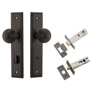 Guildford Knob Stepped Backplate Privacy Kit w Privacy Turn Signature Brass