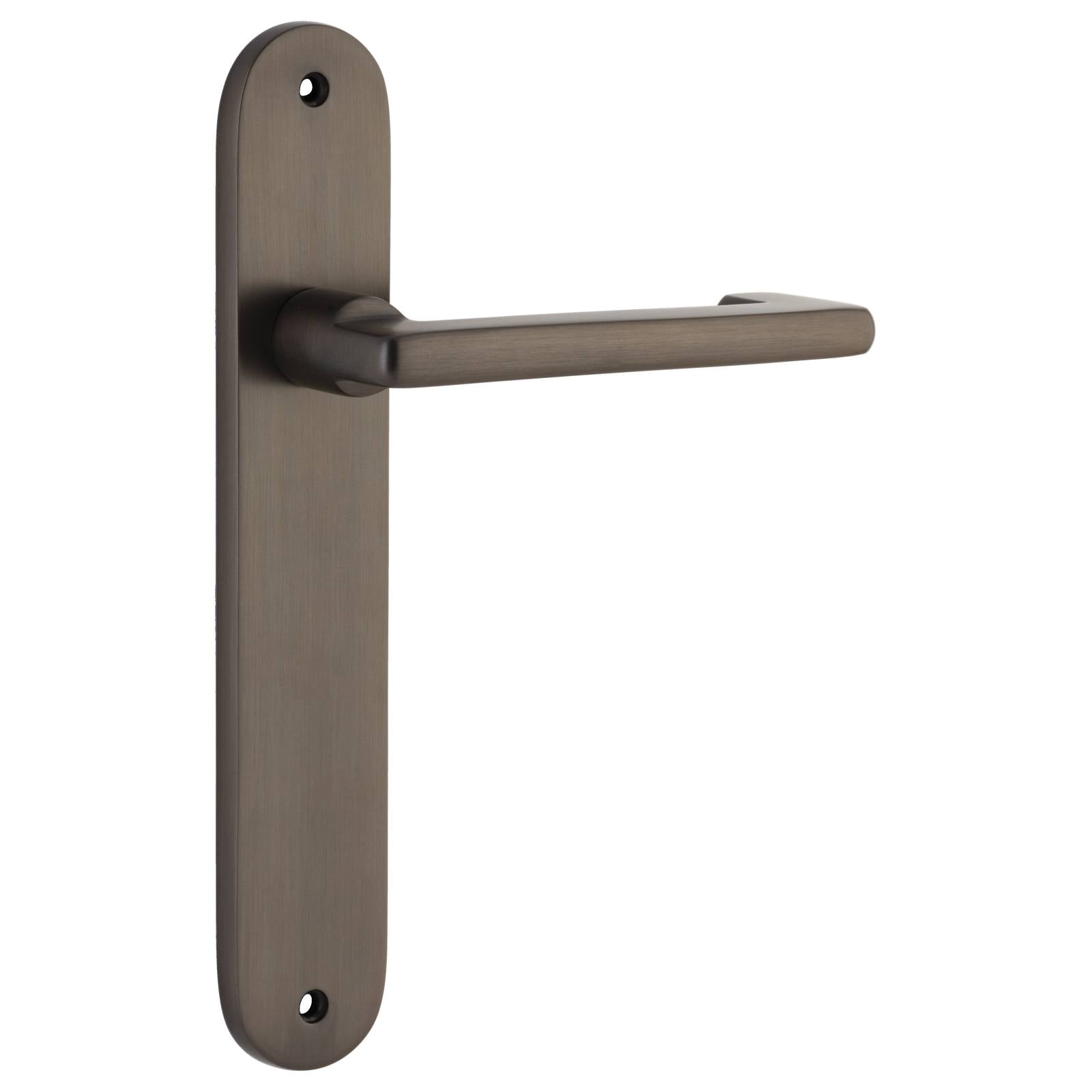 Baltimore Return Lever Oval Backplate Signature Brass