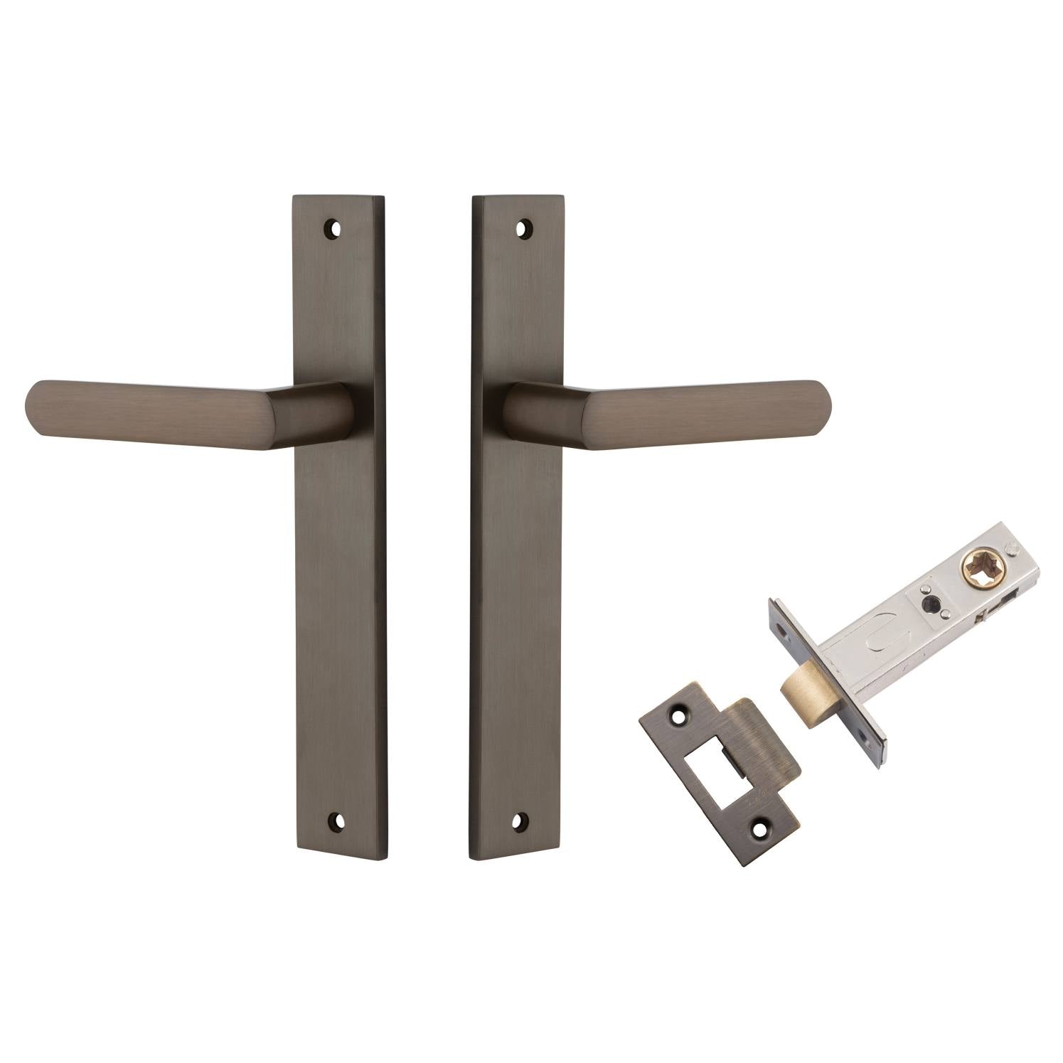 Osaka Lever Rectangular Backplate Passage Kit Signature Brass