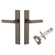 Osaka Lever Rectangular Backplate Passage Kit Signature Brass