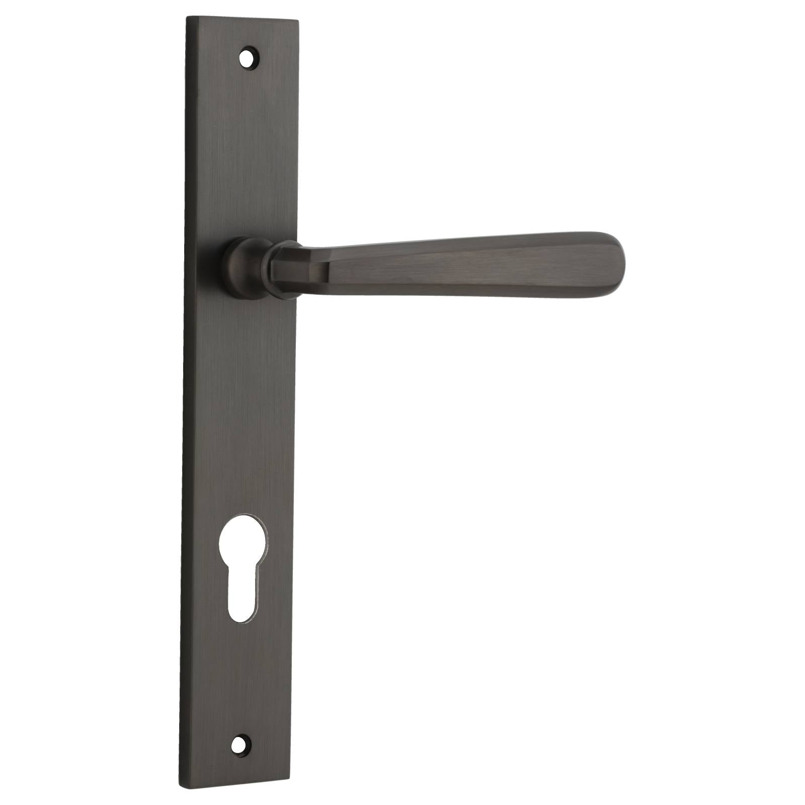 Copenhagen Lever Rectangular Backplate Signature Brass