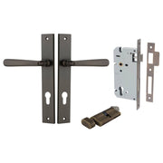 Copenhagen Lever Rectangular Backplate Entrance Kit w High Security Lock Signature Brass