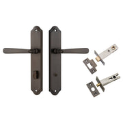 Copenhagen Lever Shouldered Backplate Privacy Kit w Privacy Turn Signature Brass