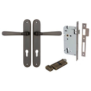 Copenhagen Lever Oval Backplate Entrance Kit w High Security Lock Signature Brass