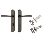 Copenhagen Lever Oval Backplate Privacy Kit w Privacy Turn Signature Brass