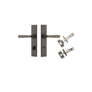 Copenhagen Lever Chamfered Backplate Privacy Kit w Privacy Turn Signature Brass