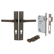 Helsinki Lever Rectangular Backplate Entrance Kit w High Security Lock Signature Brass