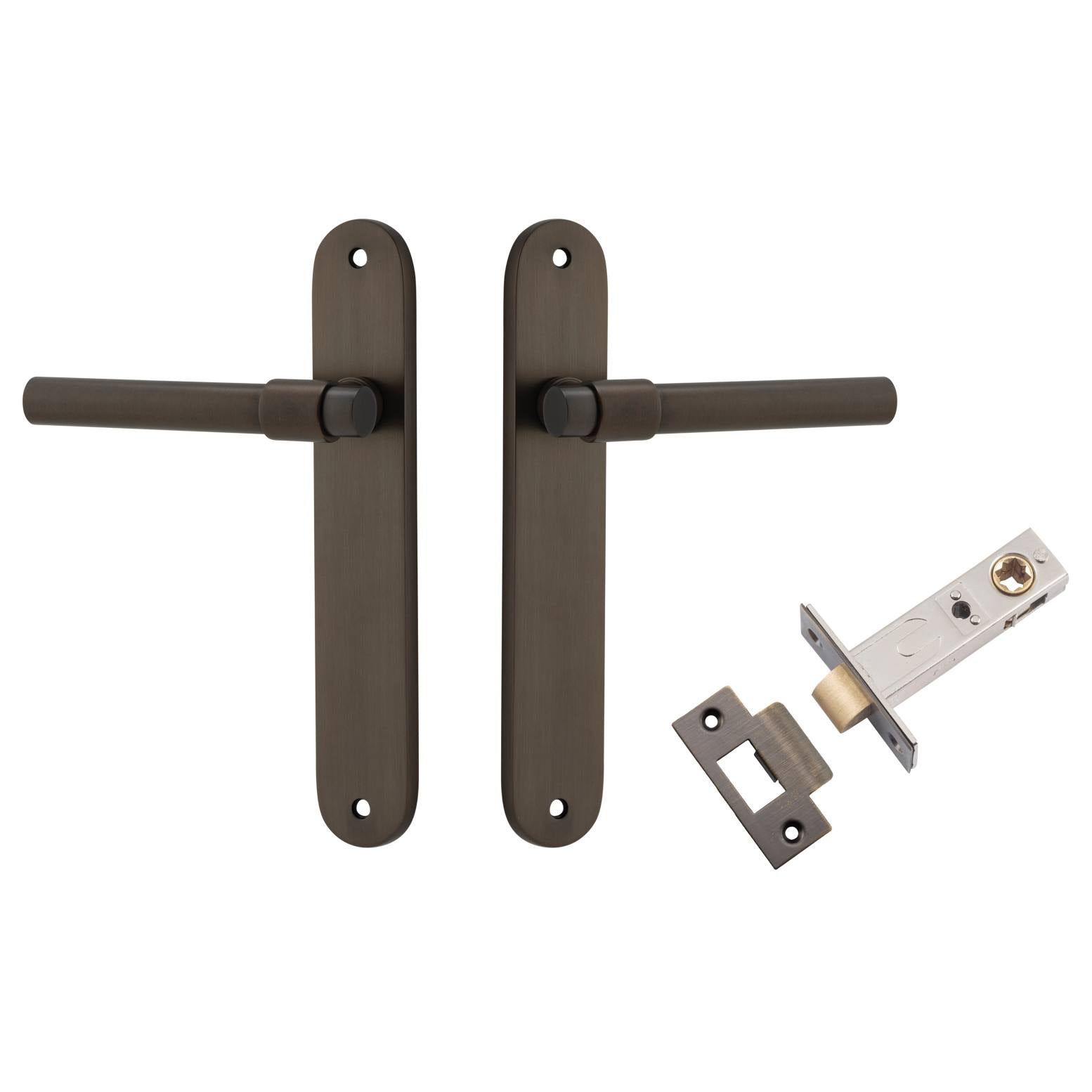 Helsinki Lever Signature Brass Oval Backplate Passage Kit