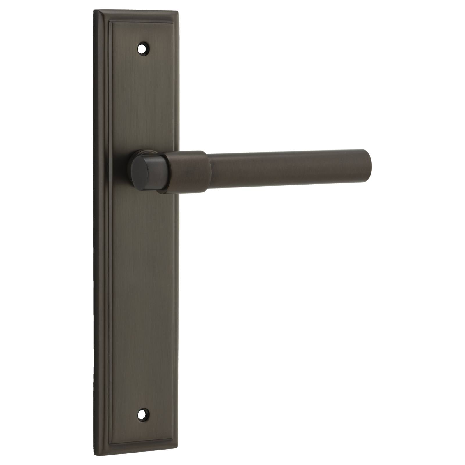 Helsinki Lever Stepped Backplate Signature Brass