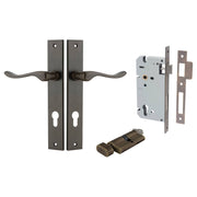 Stirling Lever Rectangular Backplate Entrance Kit w High Security Lock Signature Brass