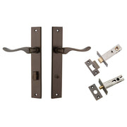 Stirling Lever Rectangular Backplate Privacy Kit w Privacy Turn Signature Brass