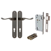 Stirling Lever Oval Backplate Entrance Kit w High Security Lock Signature Brass
