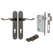 Stirling Lever Oval Backplate Entrance Kit w High Security Lock Signature Brass