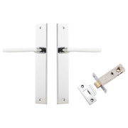 Baltimore Lever Rectangular Backplate Passage Kit Polished Chrome