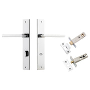 Baltimore Lever Rectangular Backplate Privacy Kit w Privacy Turn Polished Chrome