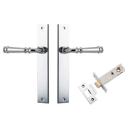 Verona Lever Rectangular Backplate Passage Kit Polished Chrome