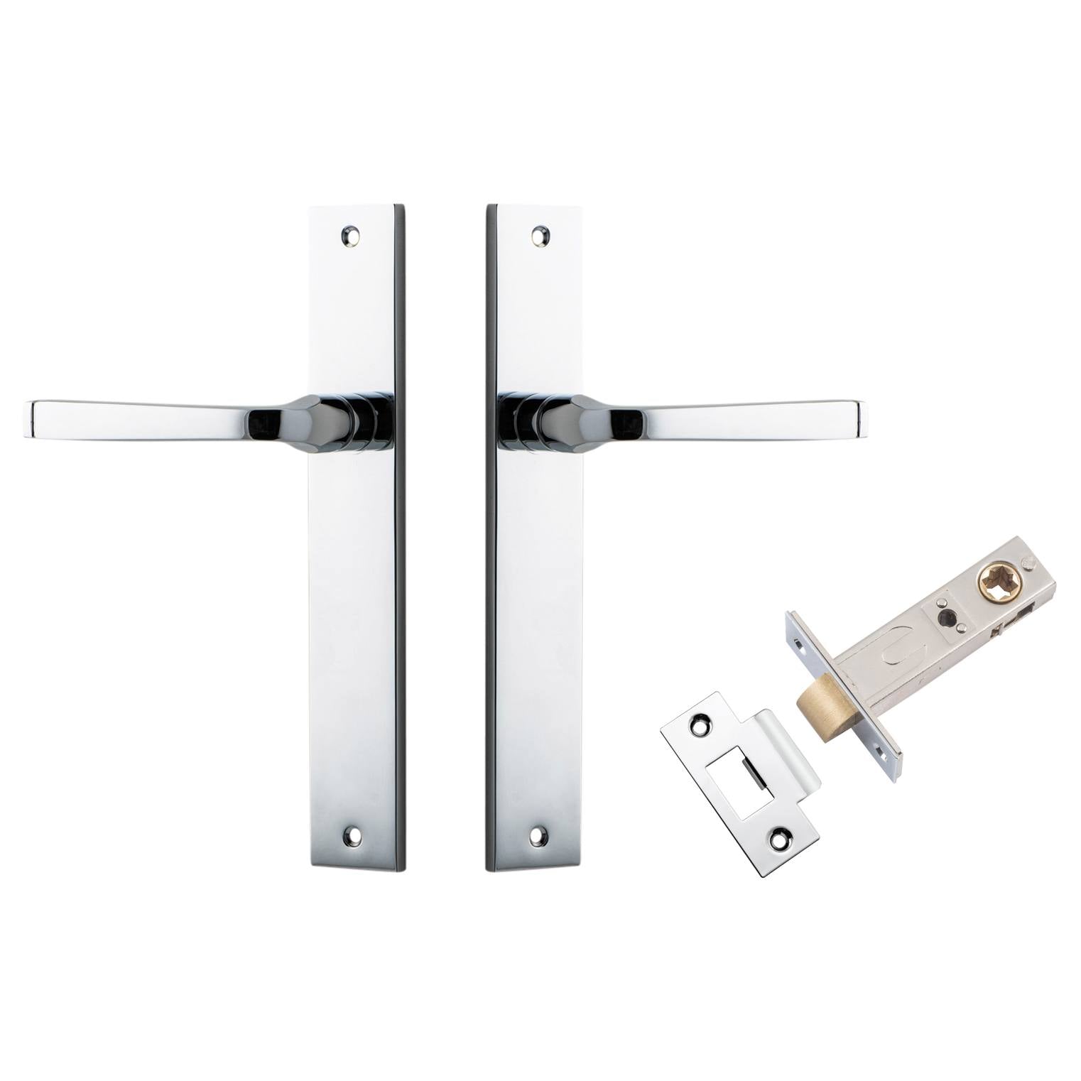 Annecy Lever Rectangular Backplate Passage Kit Polished Chrome