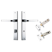 Annecy Lever Rectangular Backplate Privacy Kit w Privacy Turn Polished Chrome