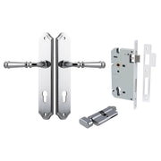 Verona Lever Shouldered Backplate Entrance Kit w High Security Lock Polished Chrome