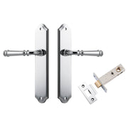 Verona Lever Shouldered Backplate Passage Kit Polished Chrome