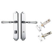 Verona Lever Shouldered Backplate Privacy Kit w Privacy Turn Polished Chrome