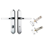 Annecy Lever Shouldered Backplate Privacy Kit w Privacy Turn Polished Chrome