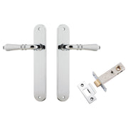Sarlat Lever Oval Backplate Passage Kit Polished Chrome