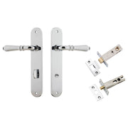 Sarlat Lever Oval Backplate Privacy Kit w Privacy Turn Polished Chrome