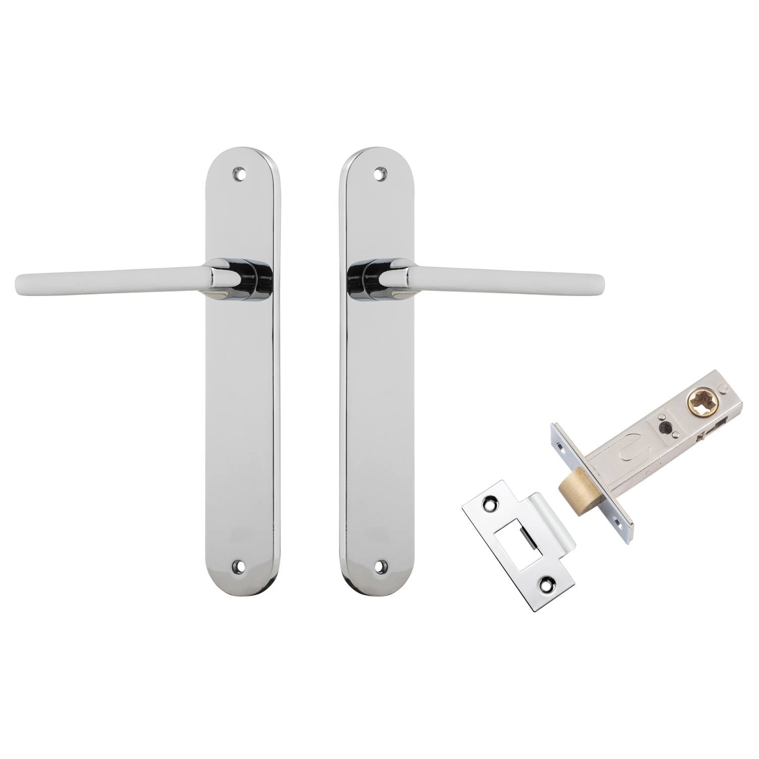 Baltimore Lever Oval Backplate Passage Kit Polished Chrome