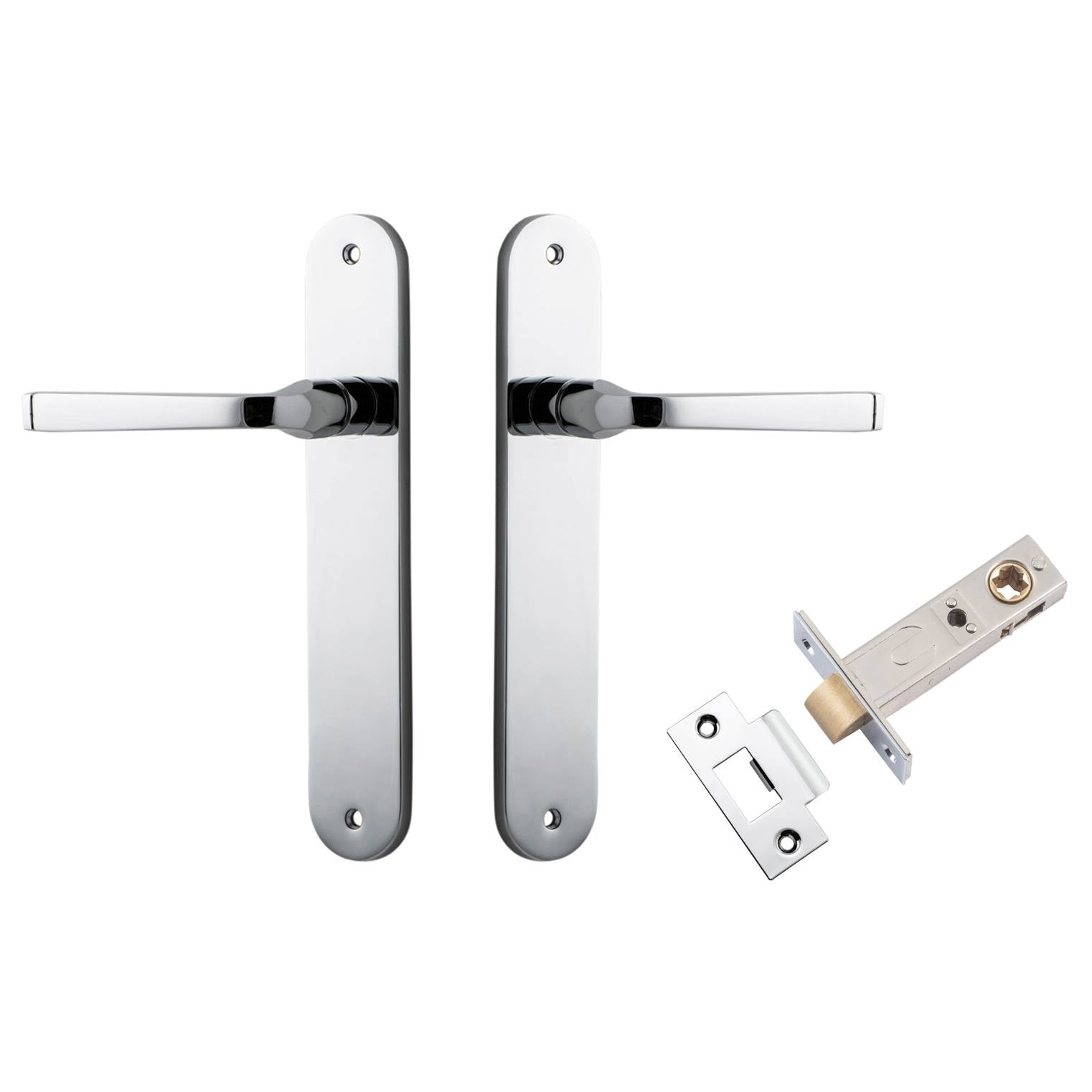 Annecy Lever Oval Backplate Passage Kit Polished Chrome