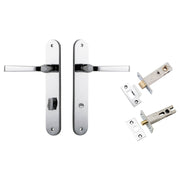 Annecy Lever Oval Backplate Privacy Kit w Privacy Turn Polished Chrome