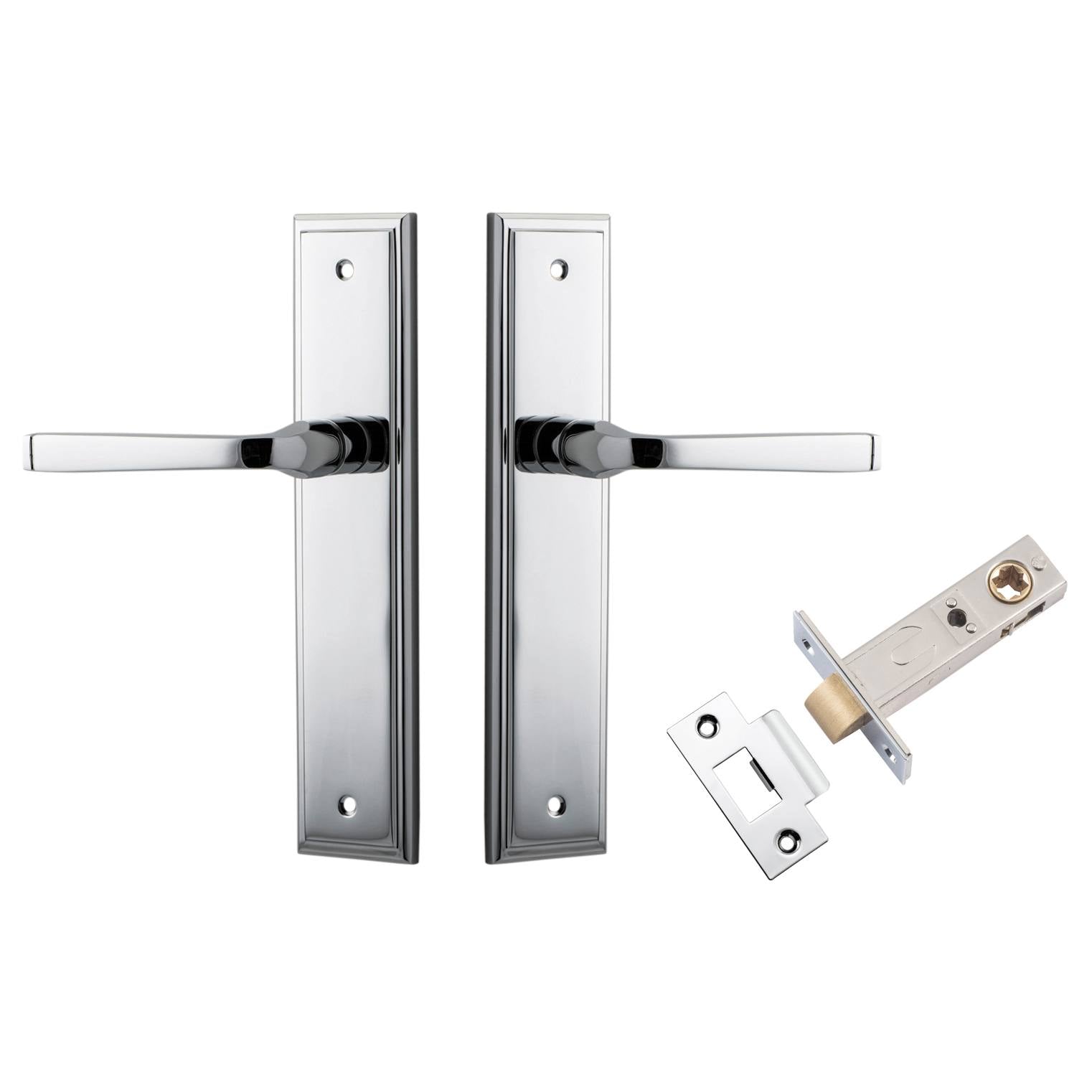 Annecy Lever Stepped Backplate Passage Kit Polished Chrome