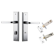 Annecy Lever Stepped Backplate Privacy Kit with Privacy Turn Polished Chrome