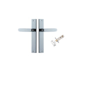 Bronte Lever Rectangular Backplate Passage Kit Polished Chrome