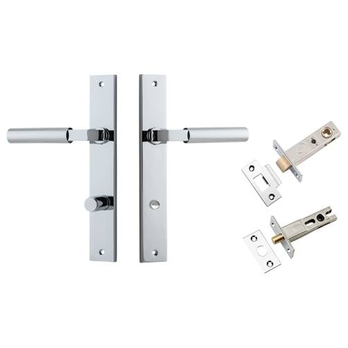 Berlin Lever Rectangular Backplate Privacy Kit Polished Chrome
