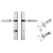 Brunswick Lever Rectangular Backplate Privacy Kit Polished Chrome