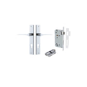 Como Lever Rectangular Backplate Entrance Kit w High Security Lock Polished Chrome