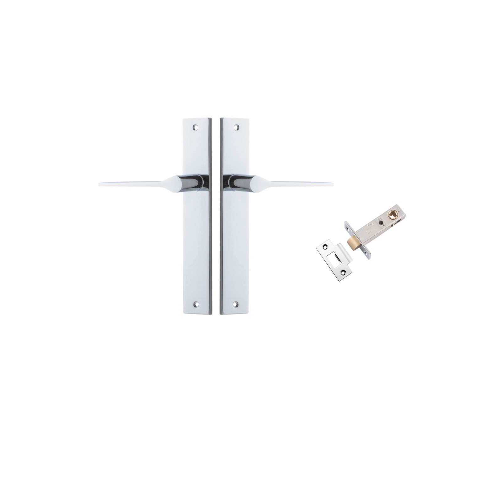Como Lever Rectangular Backplate Passage Kit Polished Chrome