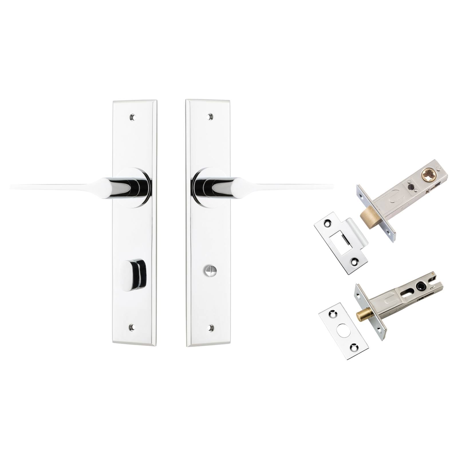 Como Lever Chamfered Backplate Privacy Kit Polished Chrome