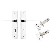Como Lever Chamfered Backplate Privacy Kit Polished Chrome