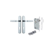 Berlin Lever Oval Backplate Entrance Kit w High Security Lock Polished Chrome