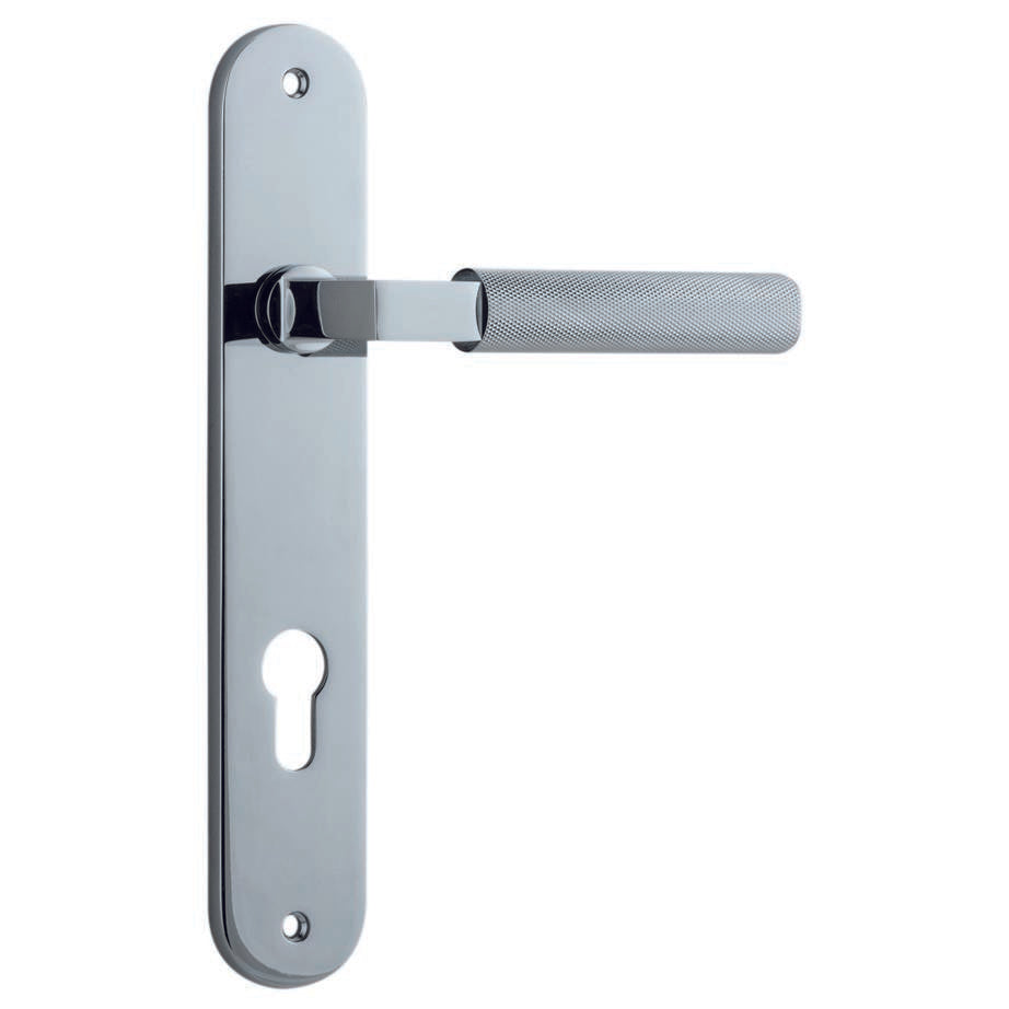 Brunswick Lever Polished Chrome Oval Backplate