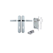 Brunswick Lever Oval Backplate Entrance Kit w High Security Lock Polished Chrome