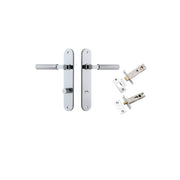 Brunswick Lever Oval Backplate Privacy Kit Polished Chrome