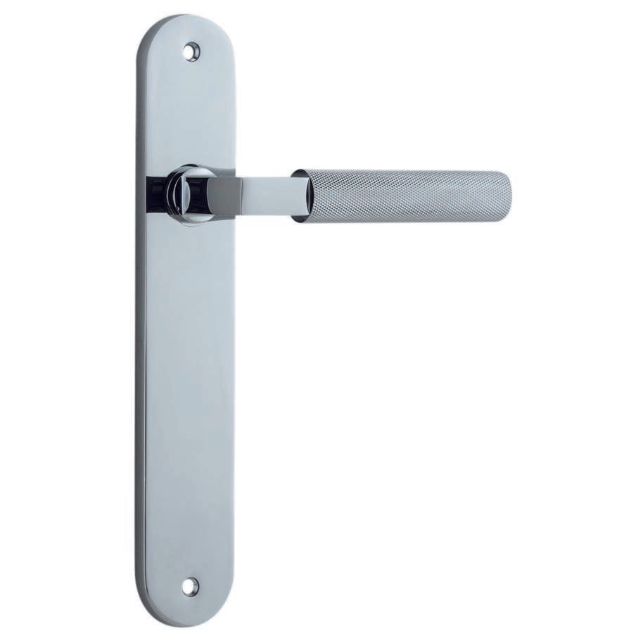 Brunswick Lever Polished Chrome Oval Backplate