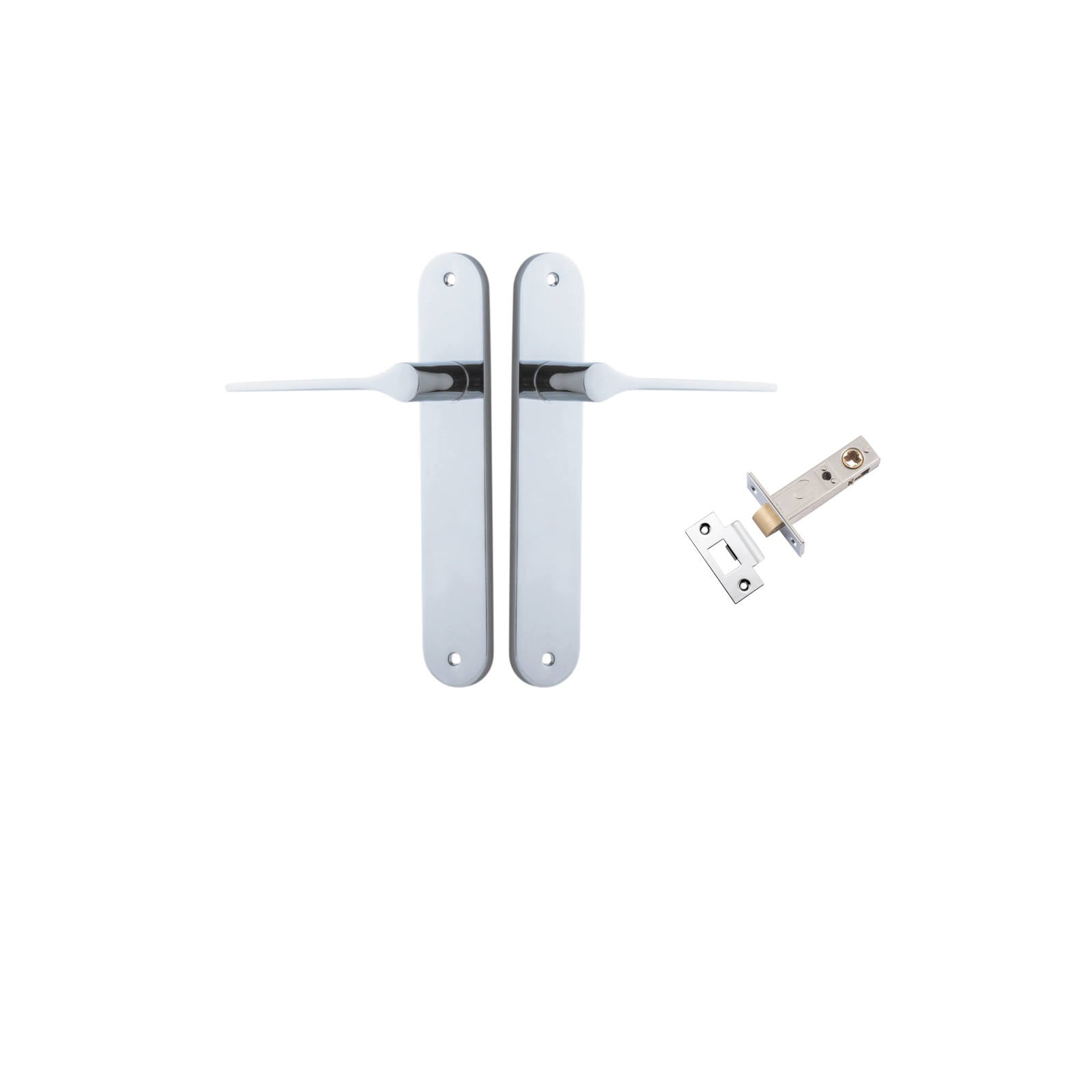 Como Lever Oval Backplate Passage Kit Polished Chrome