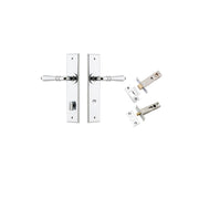 Sarlat Lever Chamfered Backplate Privacy Kit w Privacy Turn Polished Chrome