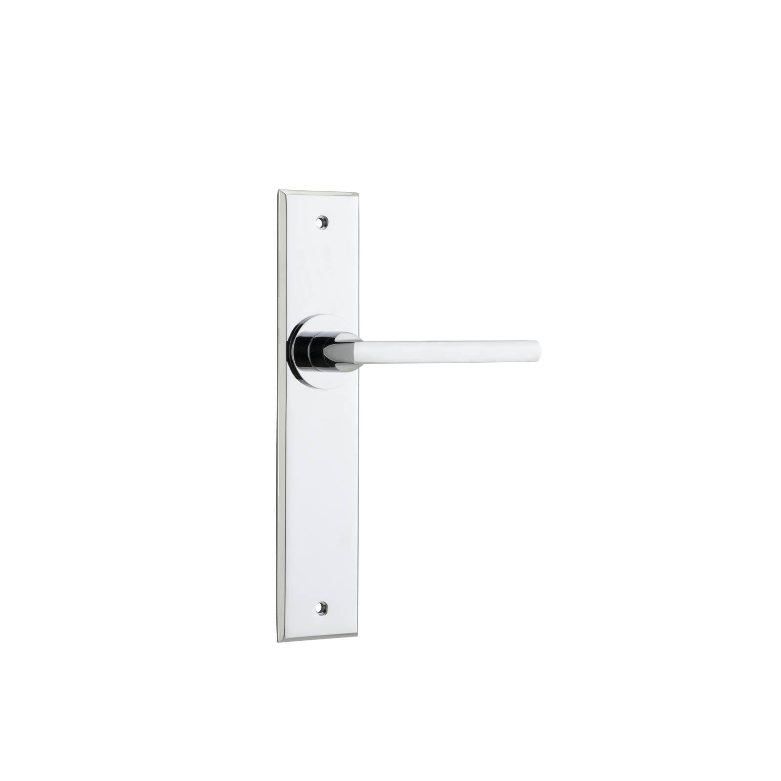 Baltimore Lever Polished Chrome Chamfered Backplate
