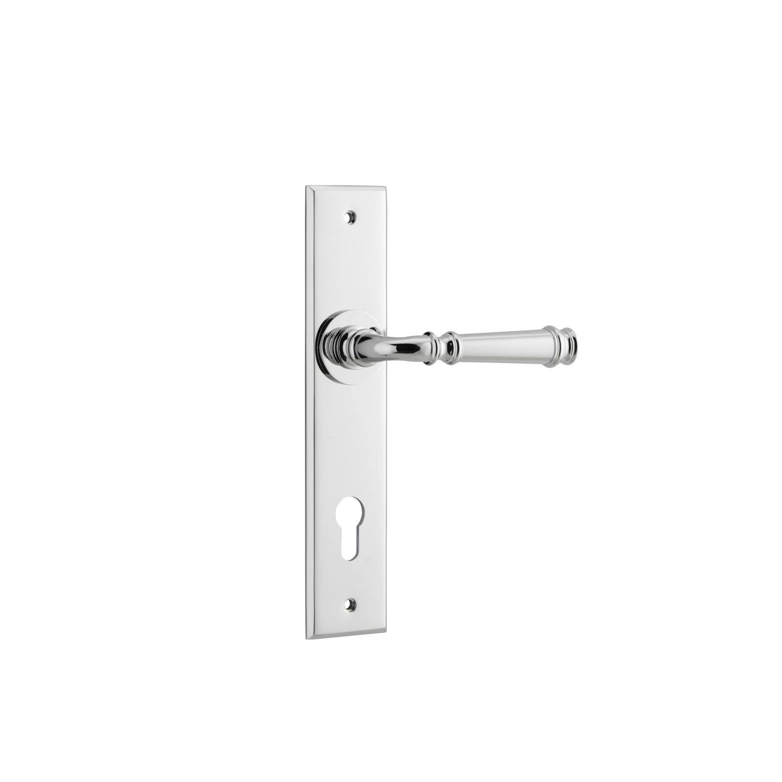 Verona Lever Polished Chrome Chamfered Backplate